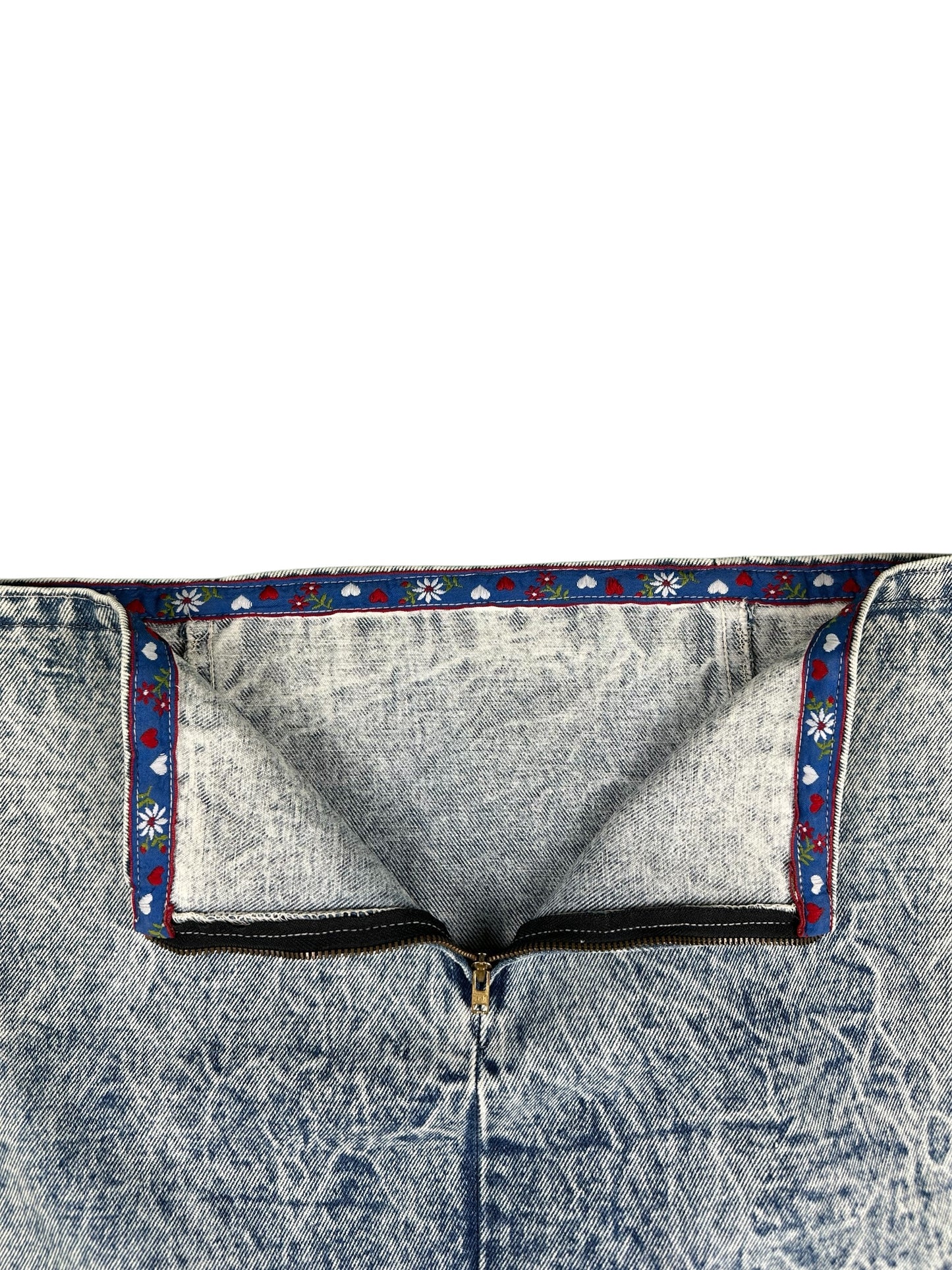 Gonna jeans anni '80 lavaggio acid wash