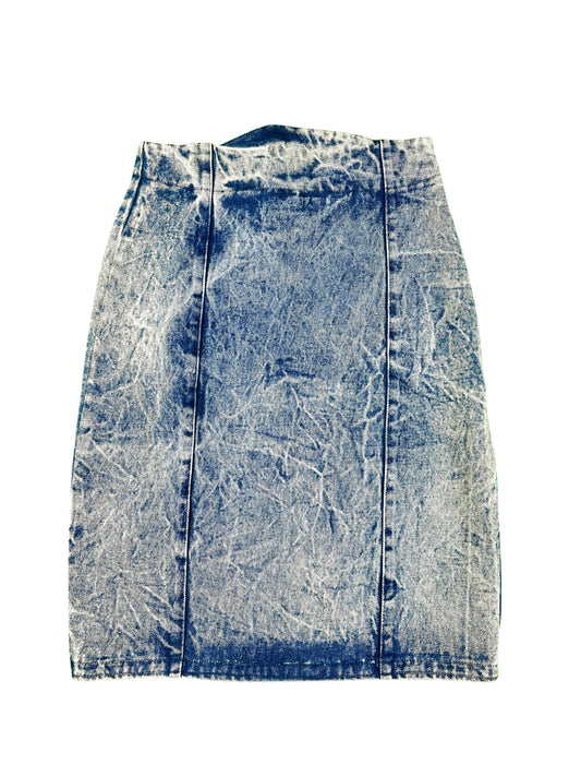 Gonna jeans anni '80 lavaggio acid wash– abbigliamento vintage - vestiti vintage