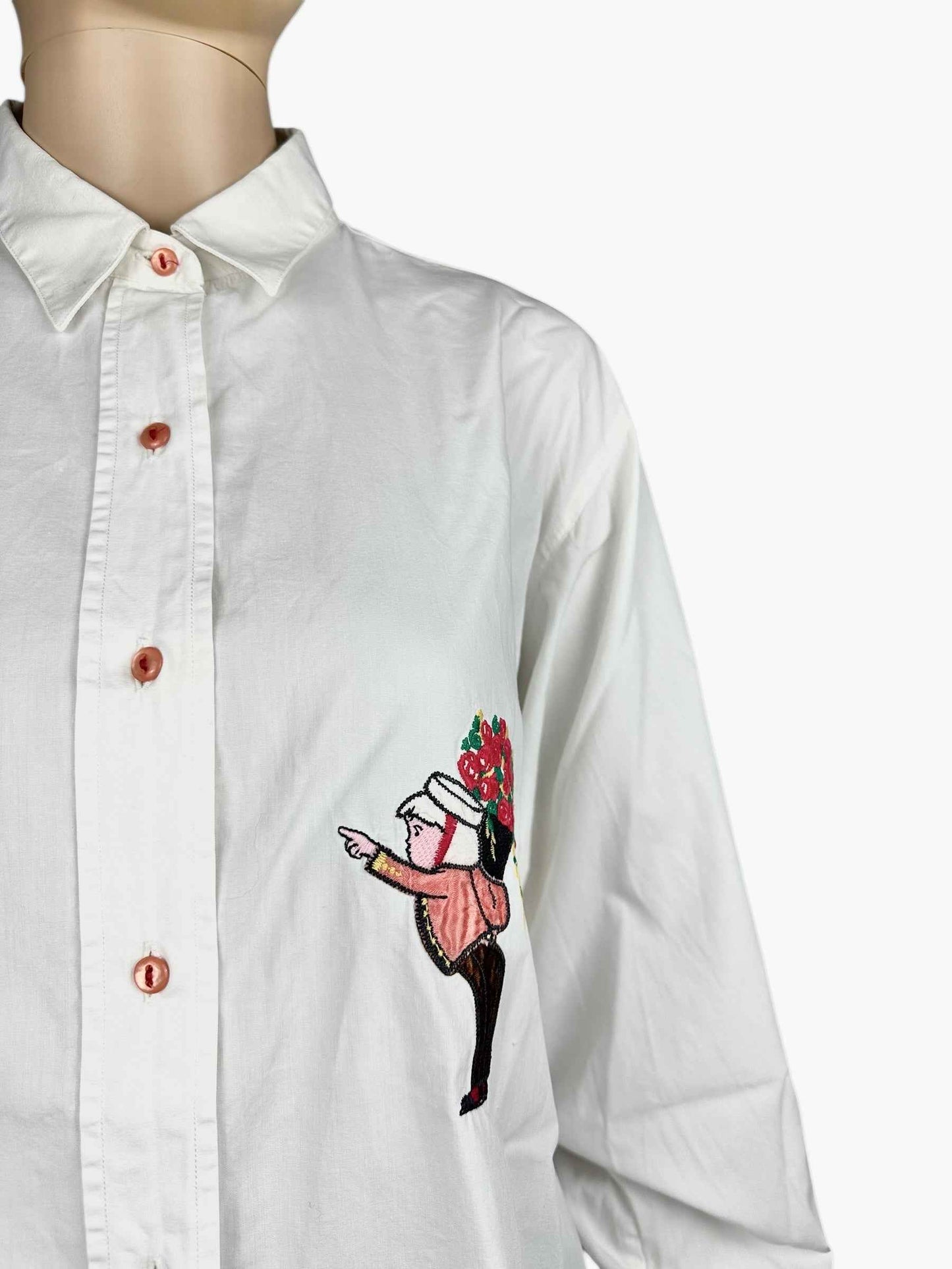 Camicia in cotone da donna con ricamo