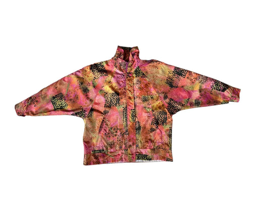 Giubbotto leggero vintage da donna a fantasia