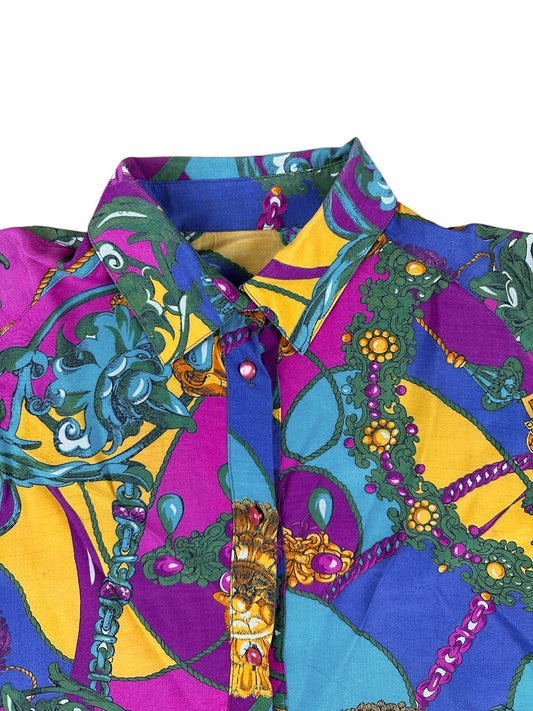 Camicia da donna a fantasia– abbigliamento vintage - vestiti vintage