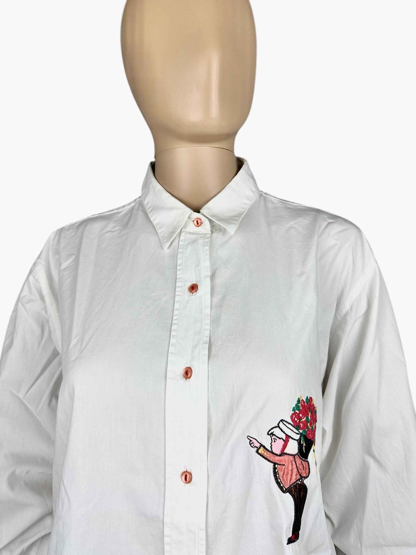Camicia in cotone da donna con ricamo