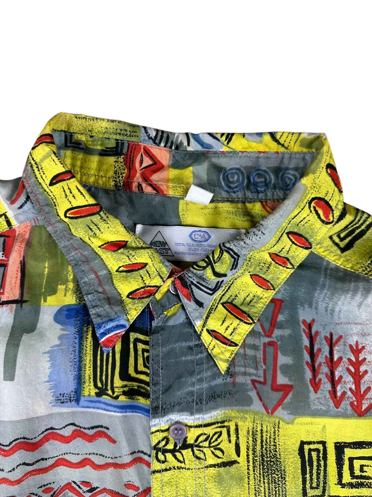 Camicia da uomo a fantasia 100% seta