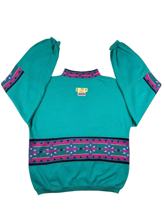 Felpa vintage con dettagli effetto uncinetto anni ’90