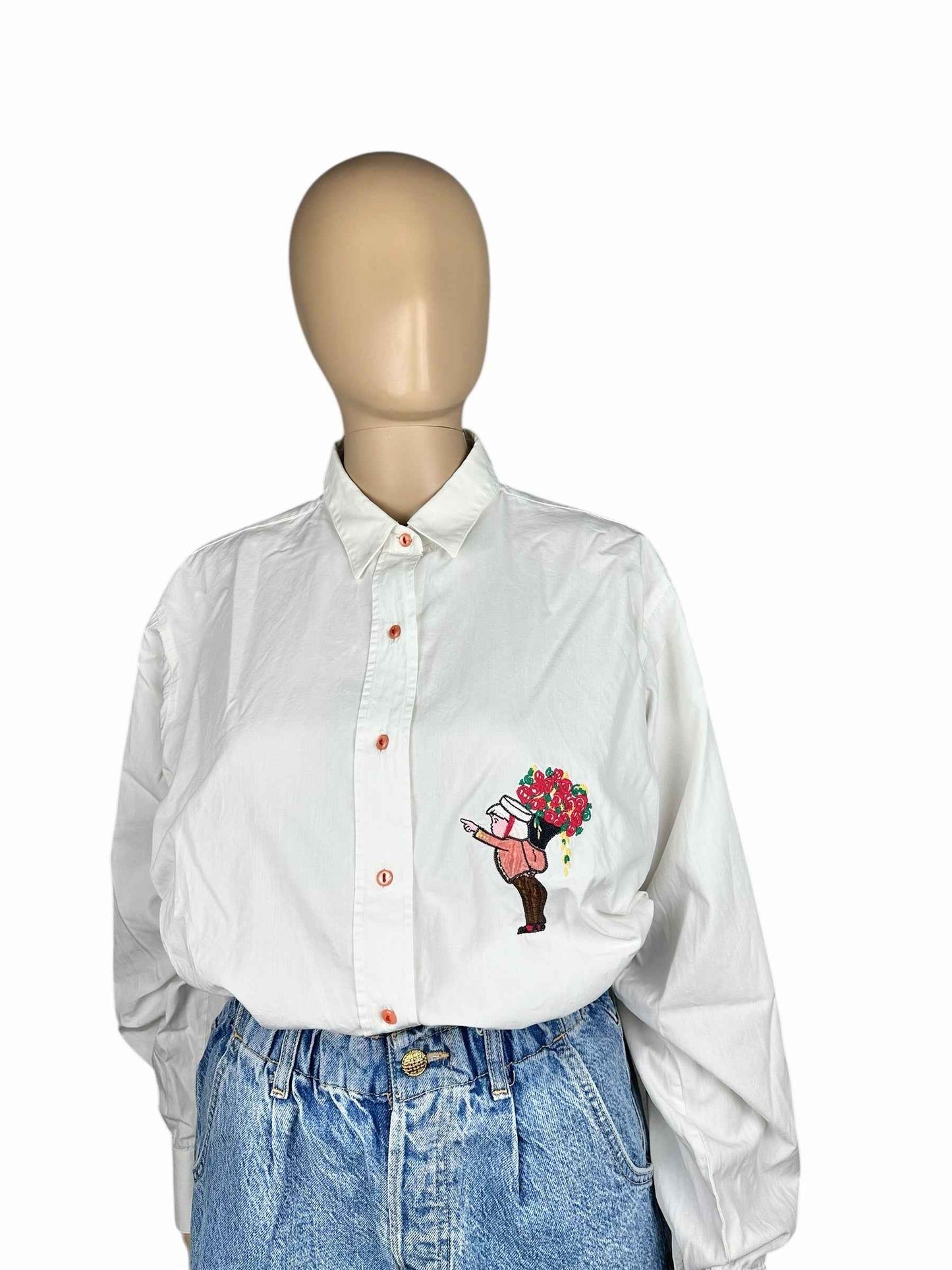 Camicia in cotone da donna con ricamo