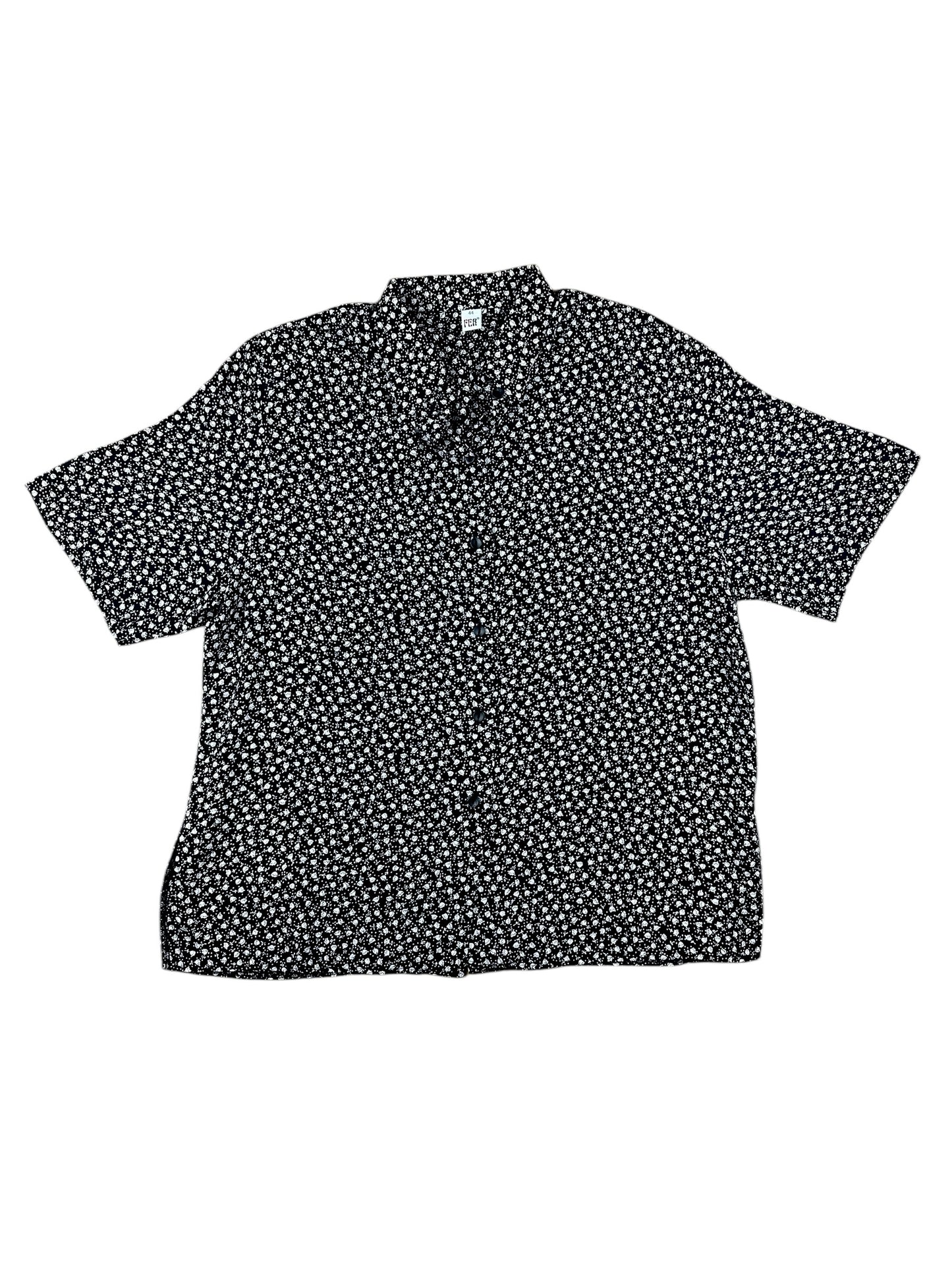 Black women's shirt with white flowers