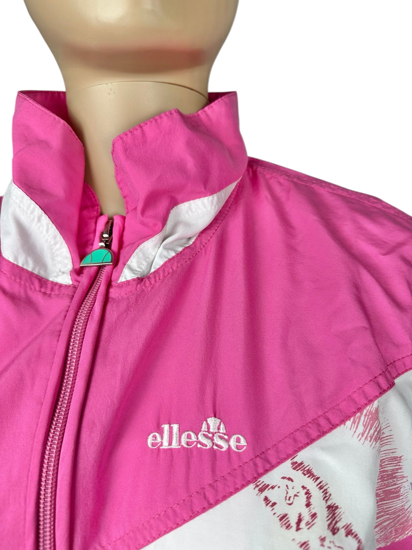 Ellesse - Mono de una pieza vintage rosa de los años 90, talla S/M