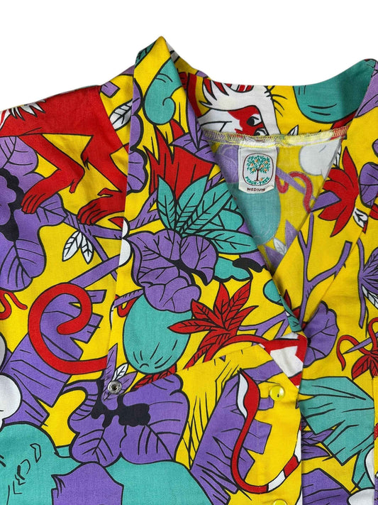 Camicia da donna a fantasia– abbigliamento vintage - vestiti vintage