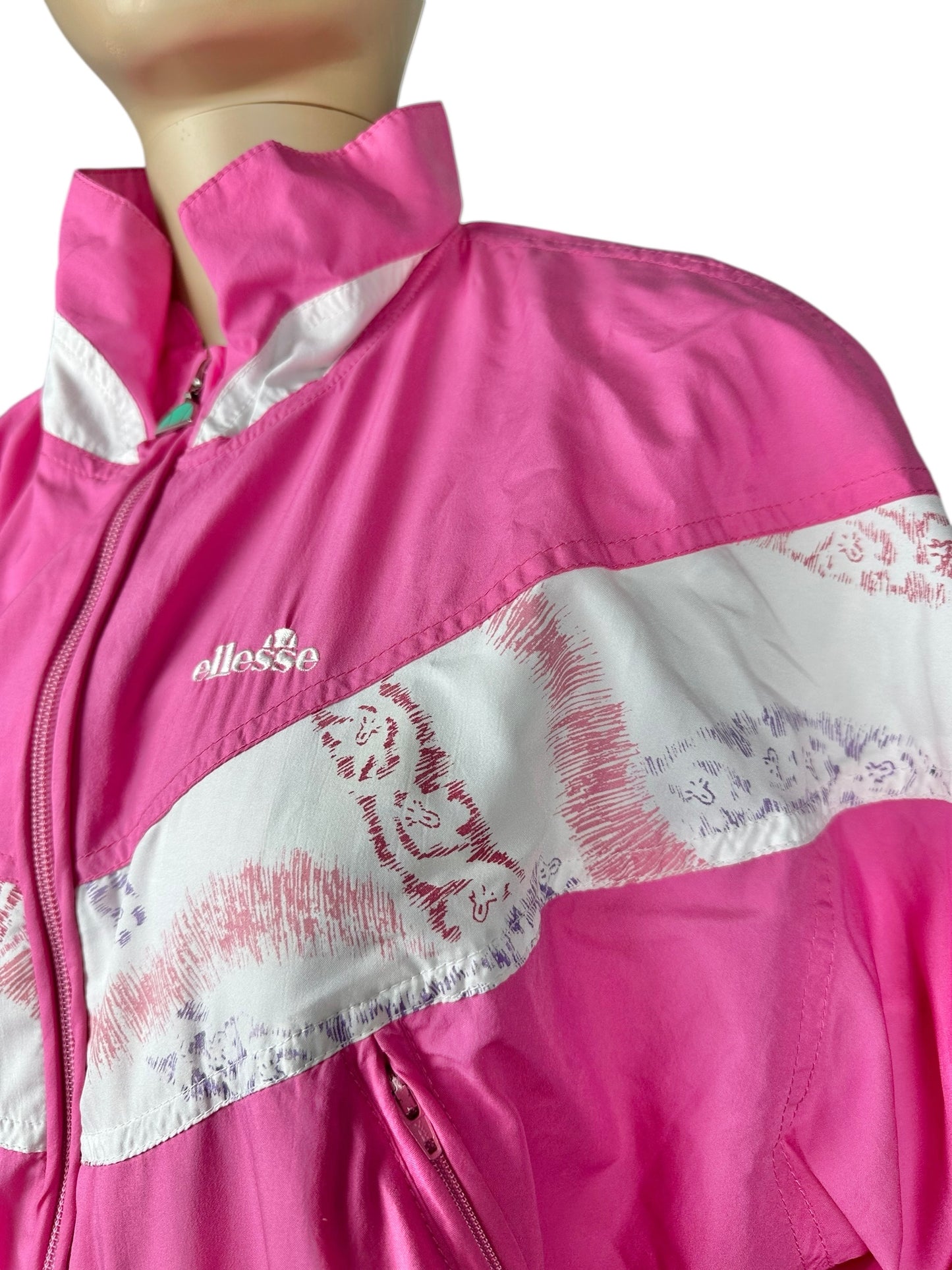 Ellesse - Mono de una pieza vintage rosa de los años 90, talla S/M