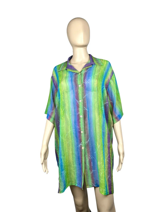 Camicia vintage da donna con fantasia a righe