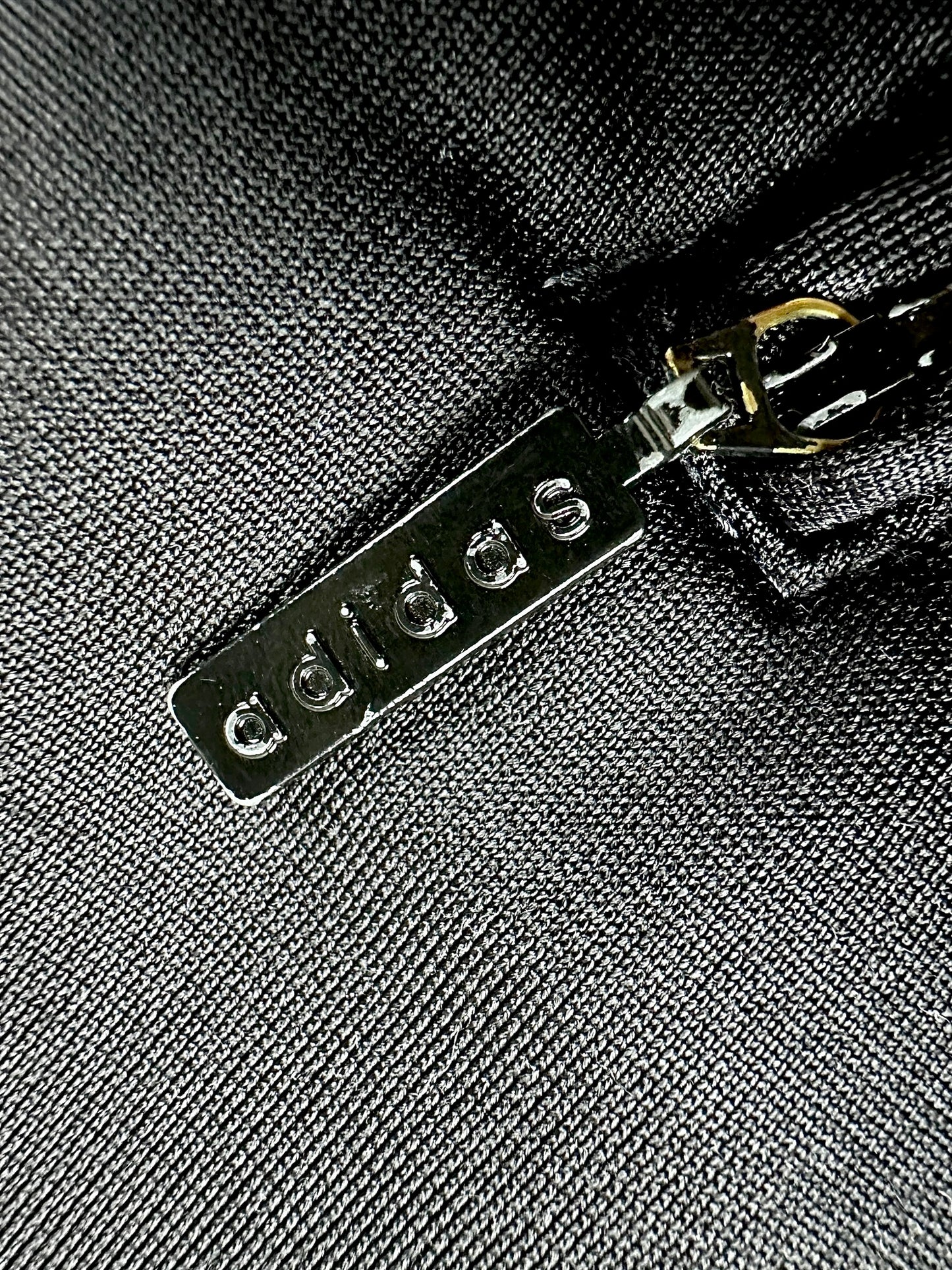 Adidas - vintage 90s track jacket in black with white stripes, size M