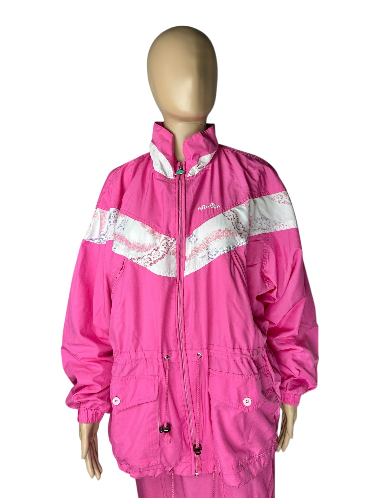 Ellesse - Mono de una pieza vintage rosa de los años 90, talla S/M