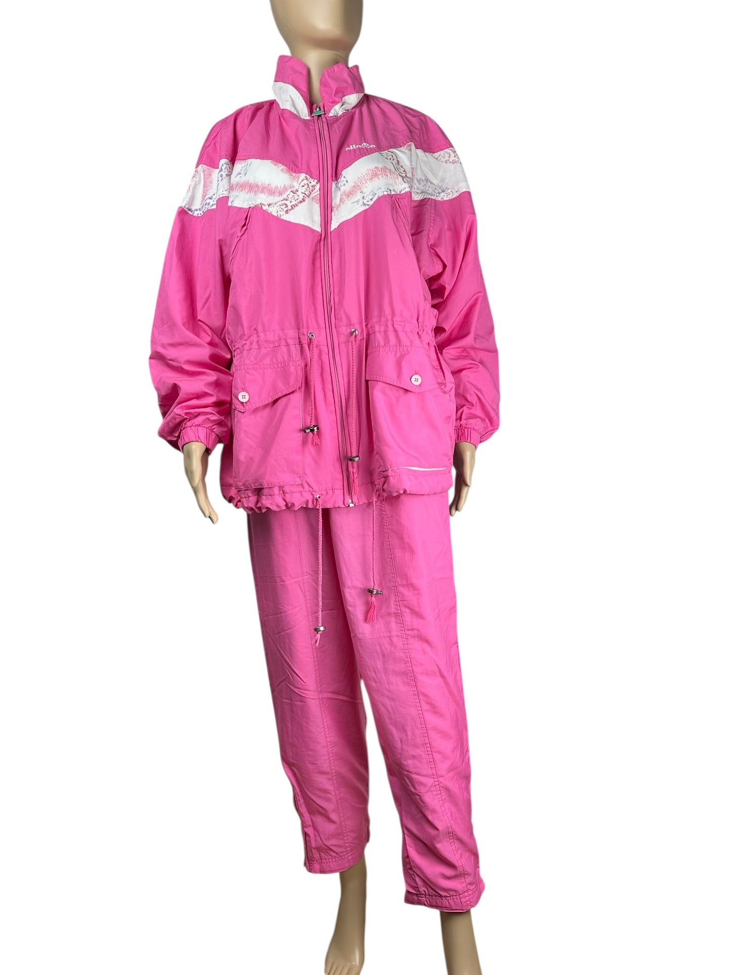 Ellesse - Mono de una pieza vintage rosa de los años 90, talla S/M