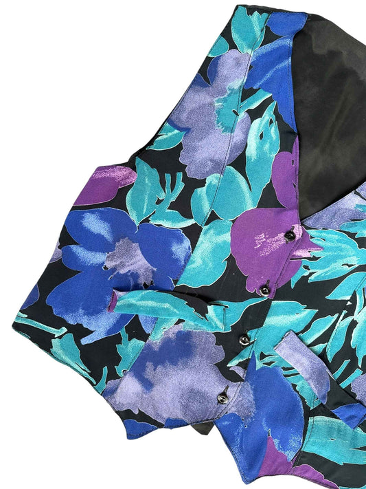 Gilet leggero da donna a fantasia floreale– abbigliamento vintage - vestiti vintage