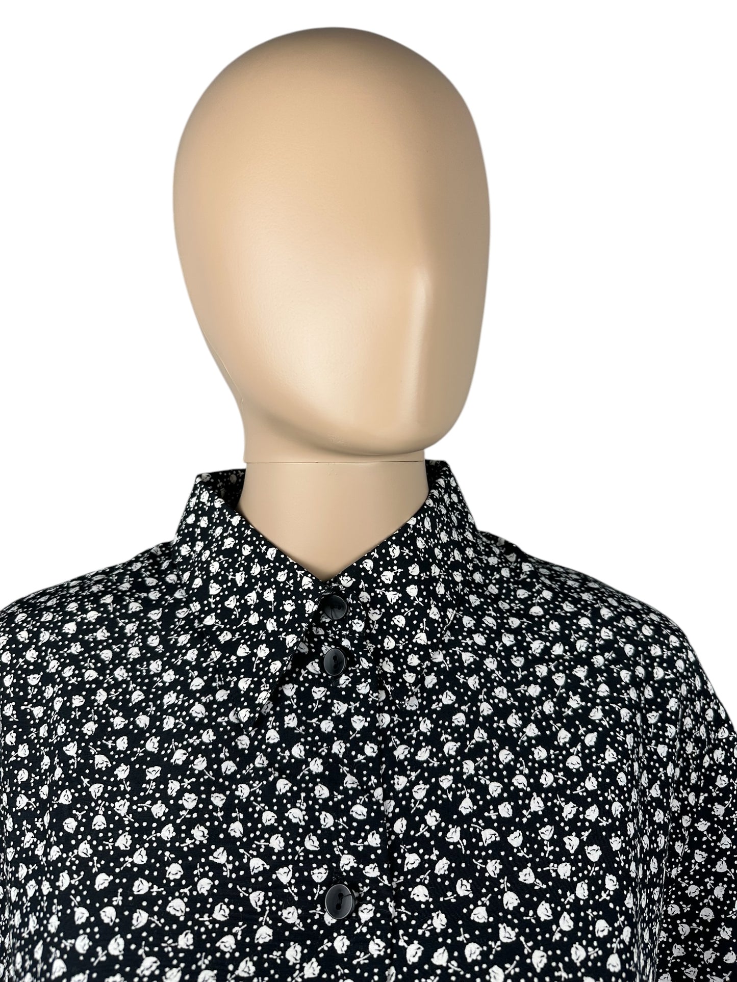 Black women's shirt with white flowers