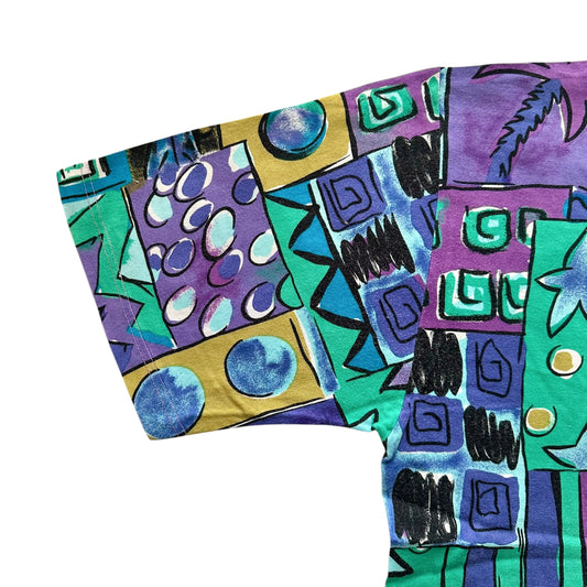 T-shirt donna anni 90 a fantasia– abbigliamento vintage - vestiti vintage