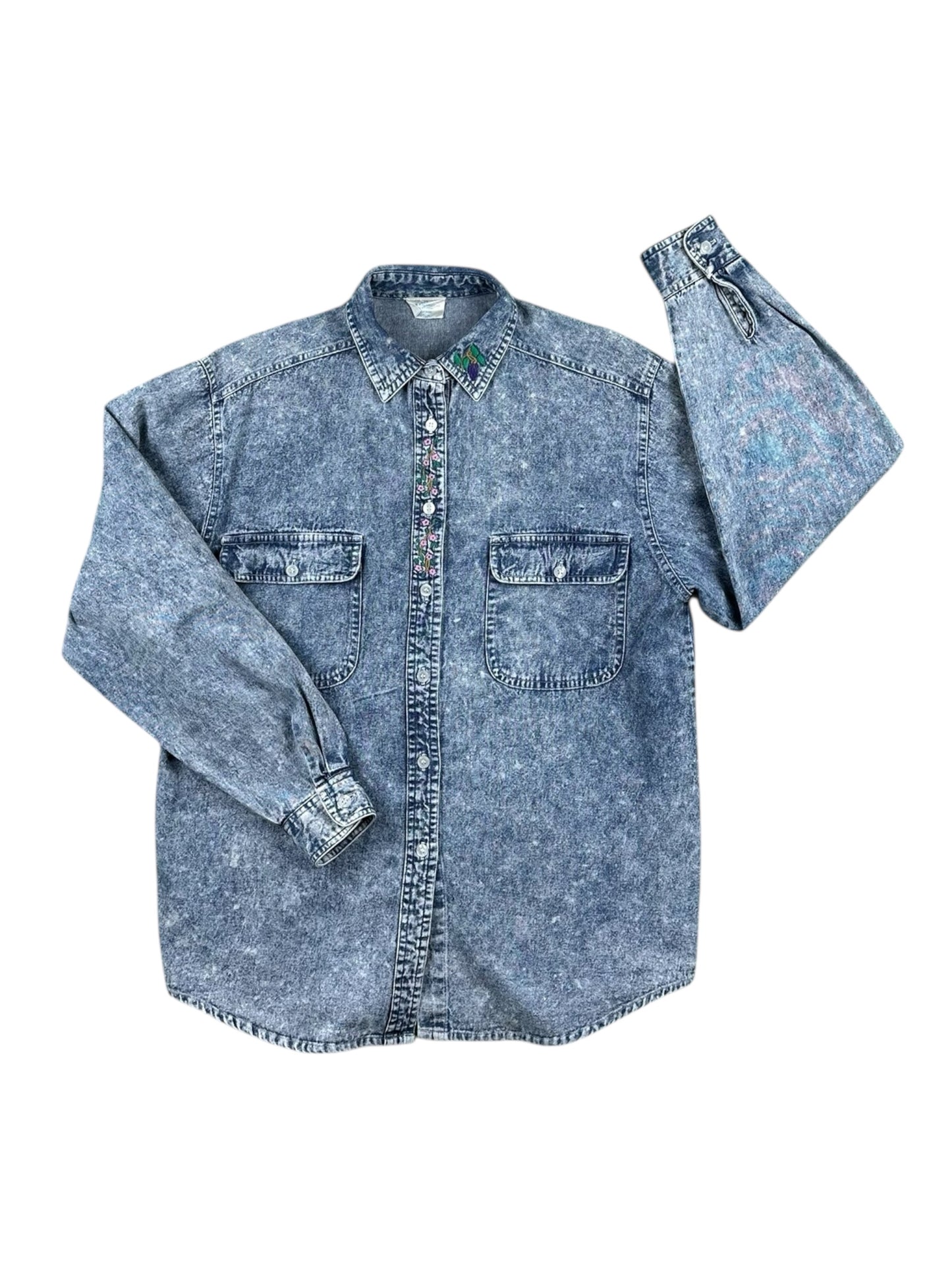 Women's denim shirt with embroidery