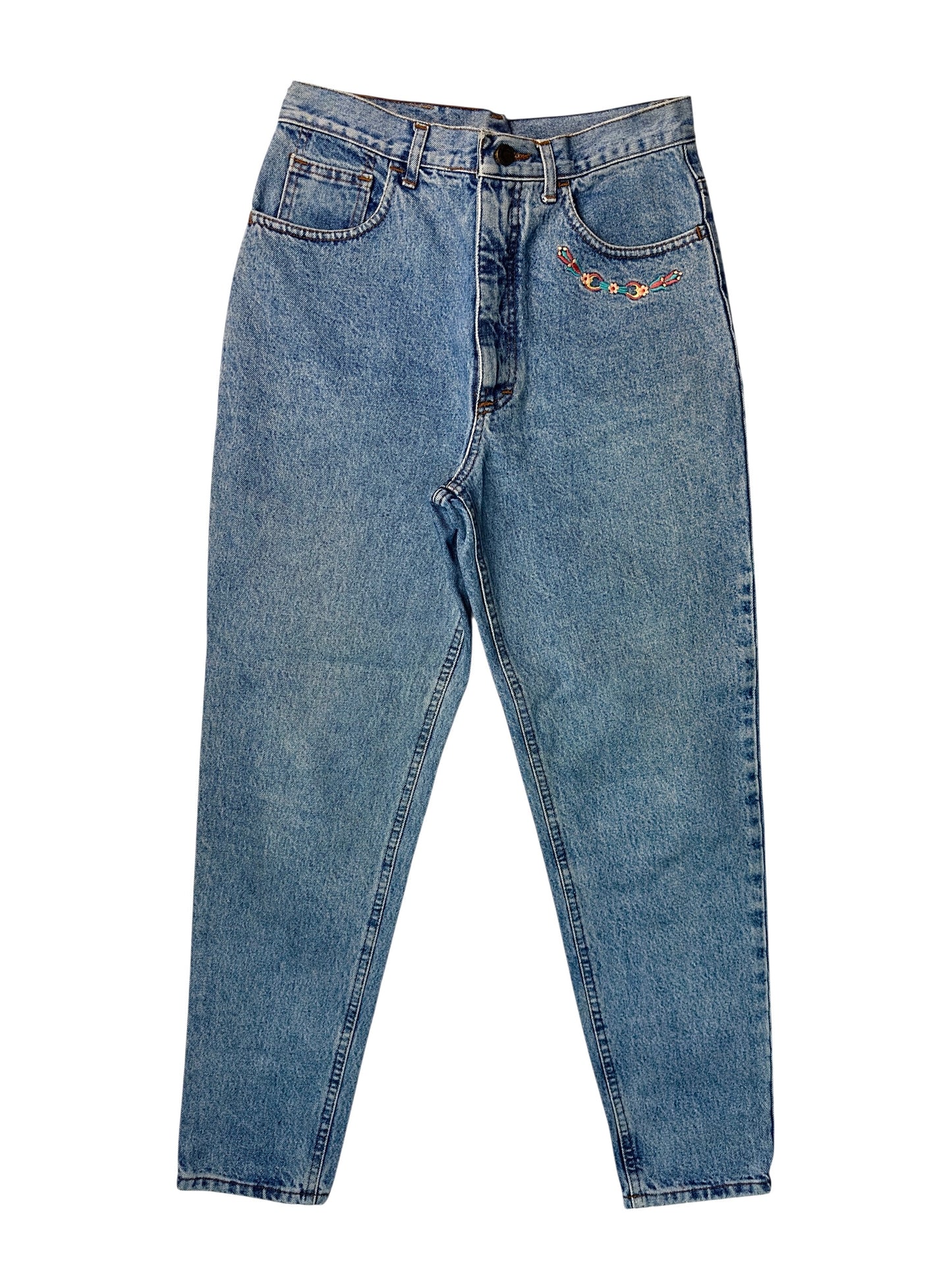 Women's jeans with small embroidery