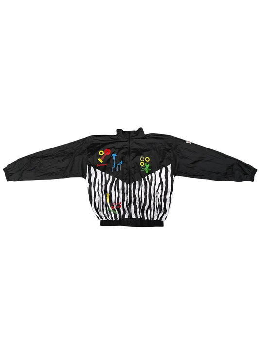 Wurth - giacchetto tuta vintage anni ’90 bianco/nero taglia L