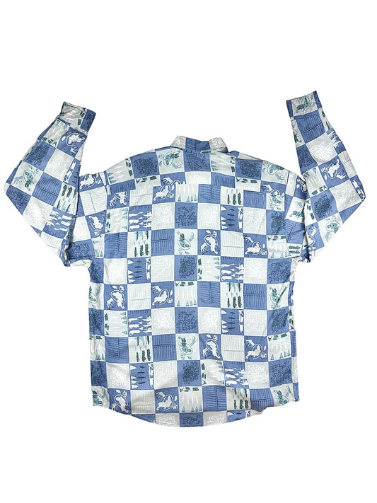 Camicia Vintage Da Uomo Call Up in Viscosa a Fantasia