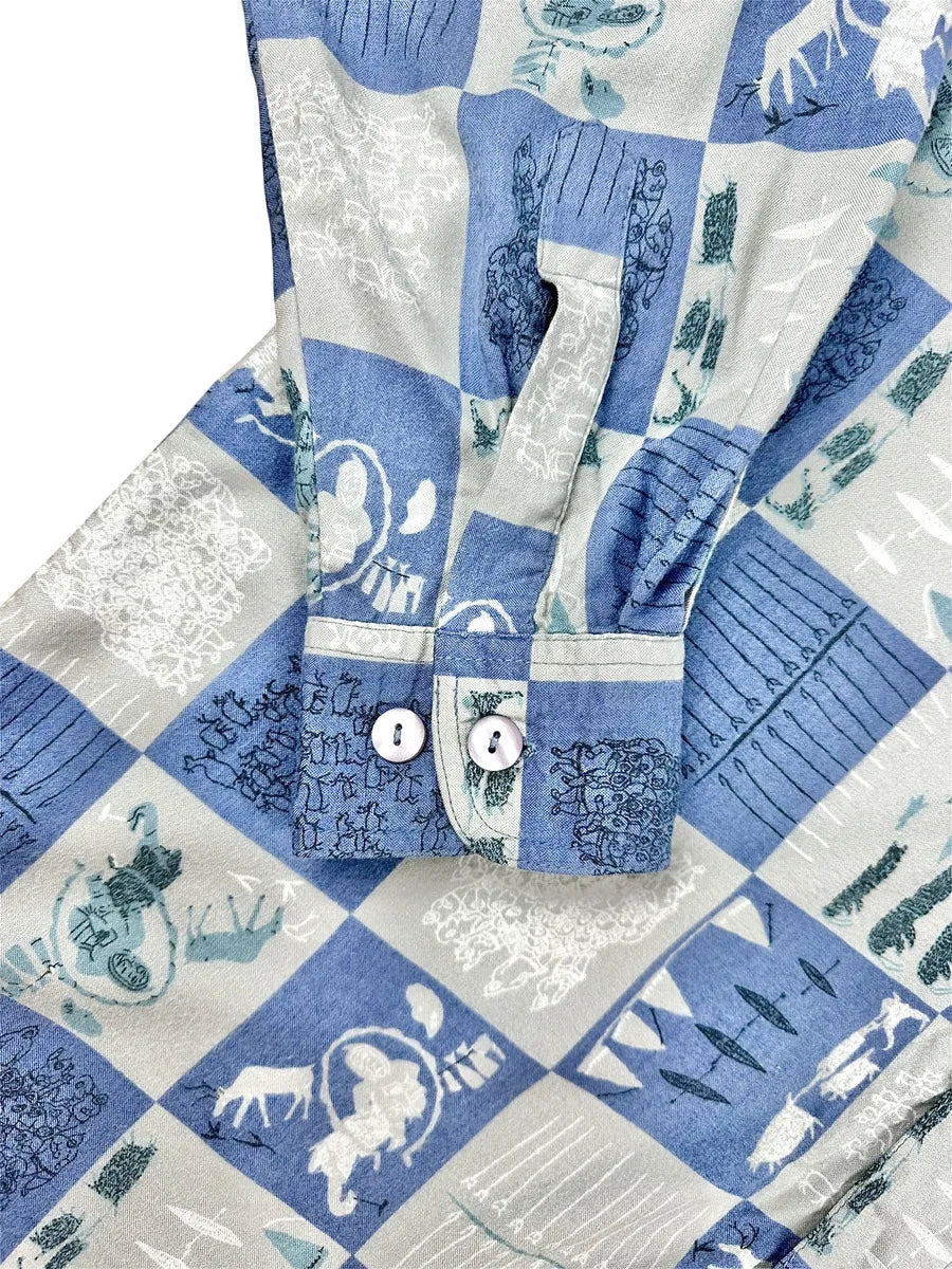 Camicia Vintage Da Uomo Call Up in Viscosa a Fantasia