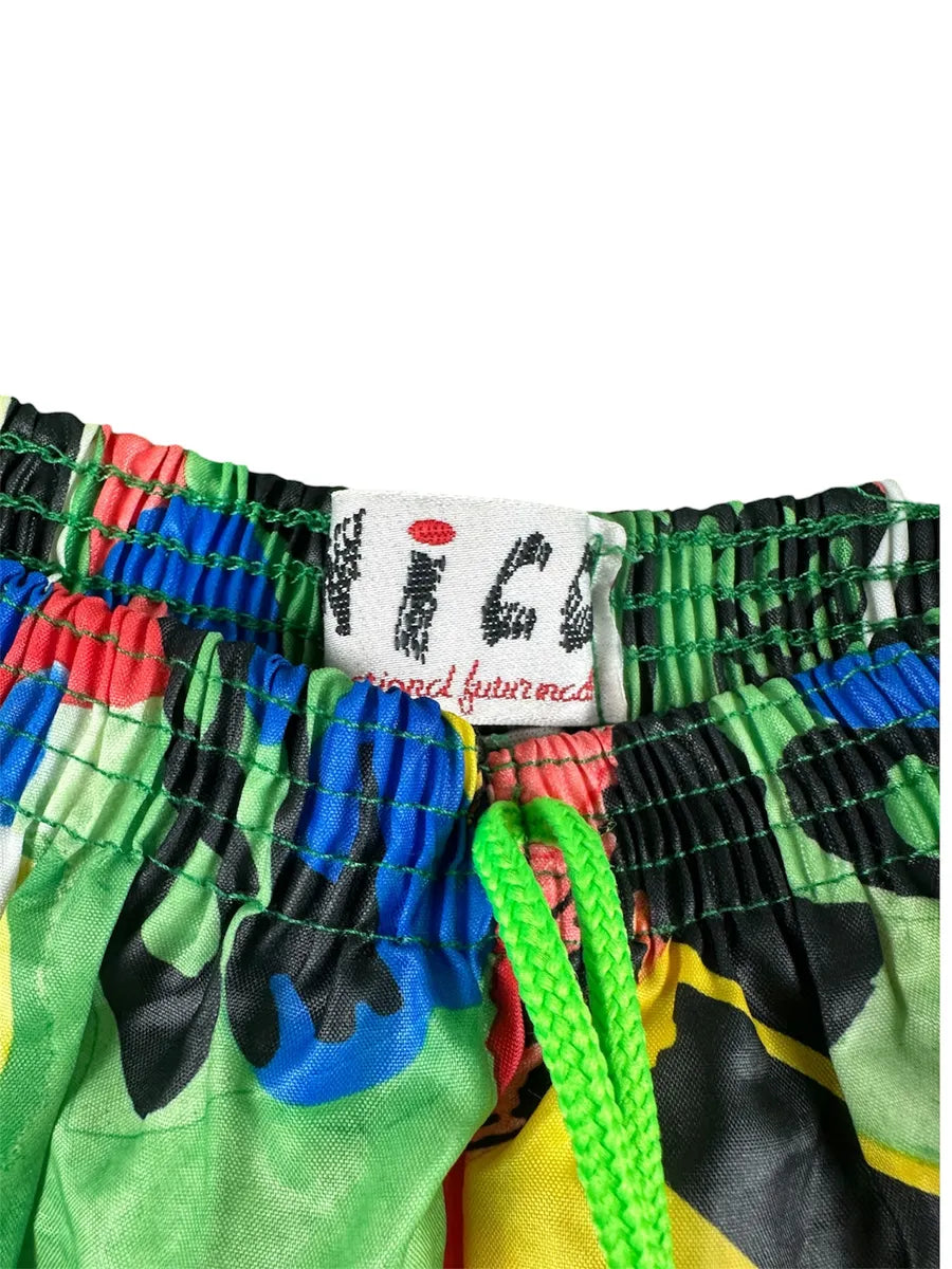 Men's vintage 90s abstract letter print swimsuit