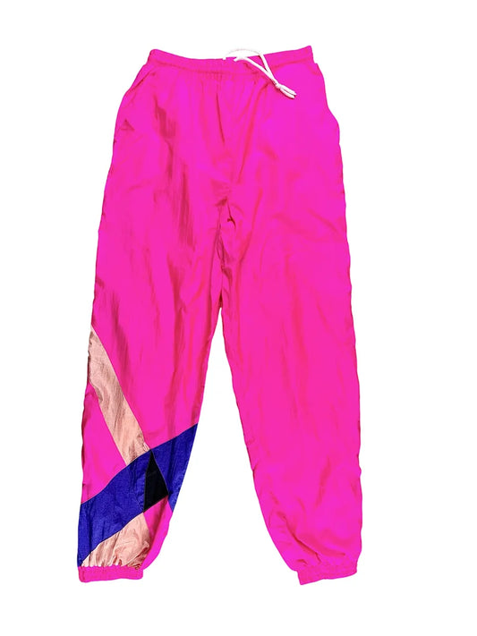 Tuta vintage anni ’80 rosa fluo color block – Set completo Giacca e Pantaloni