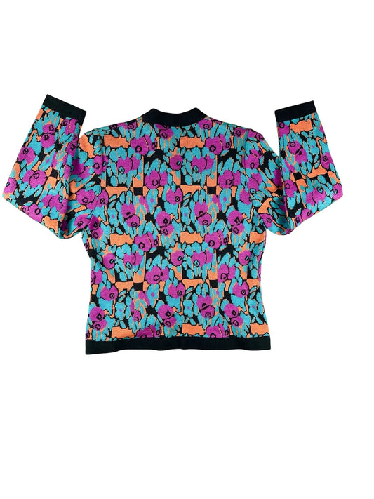 Cardigan Donna Vintage Floreale Multicolor Marcelle Griffon - abbigliamento e vestiti vintage