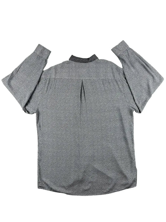 Camicia Vintage Uomo Studio Leonardo Fantasia Bicolore Nero e Bianco - abbigliamento e vestiti vintage
