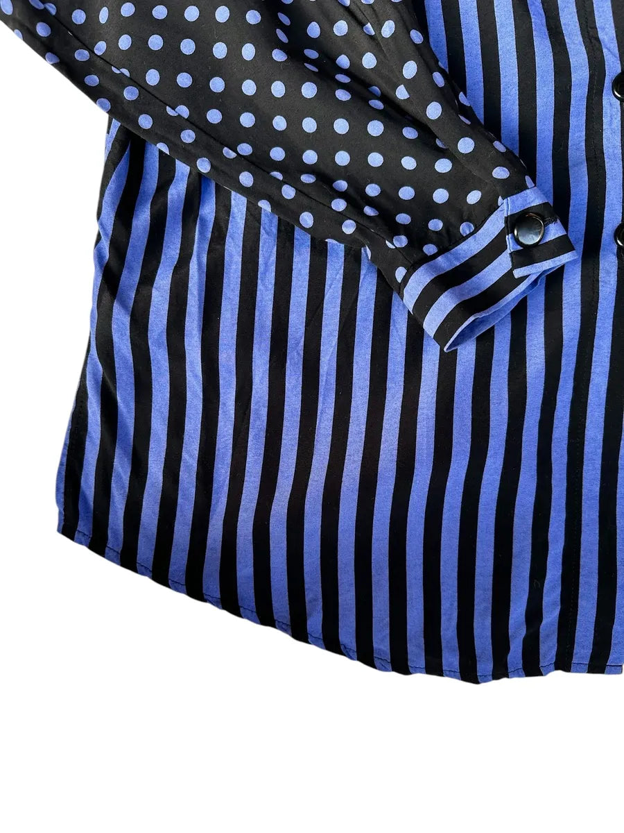 Camicia vintage da donna a righe e pois New Fast