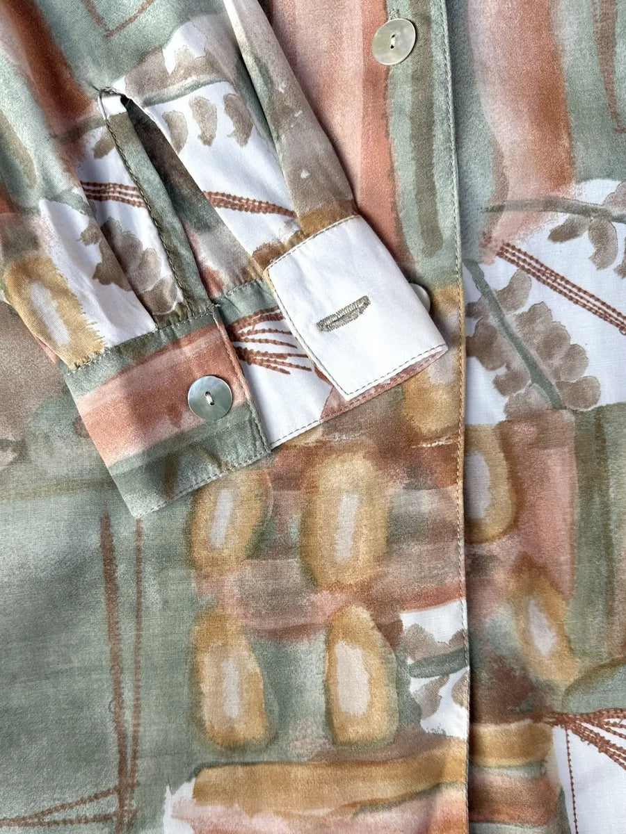 Camicia vintage da donna a fantasia acquerello