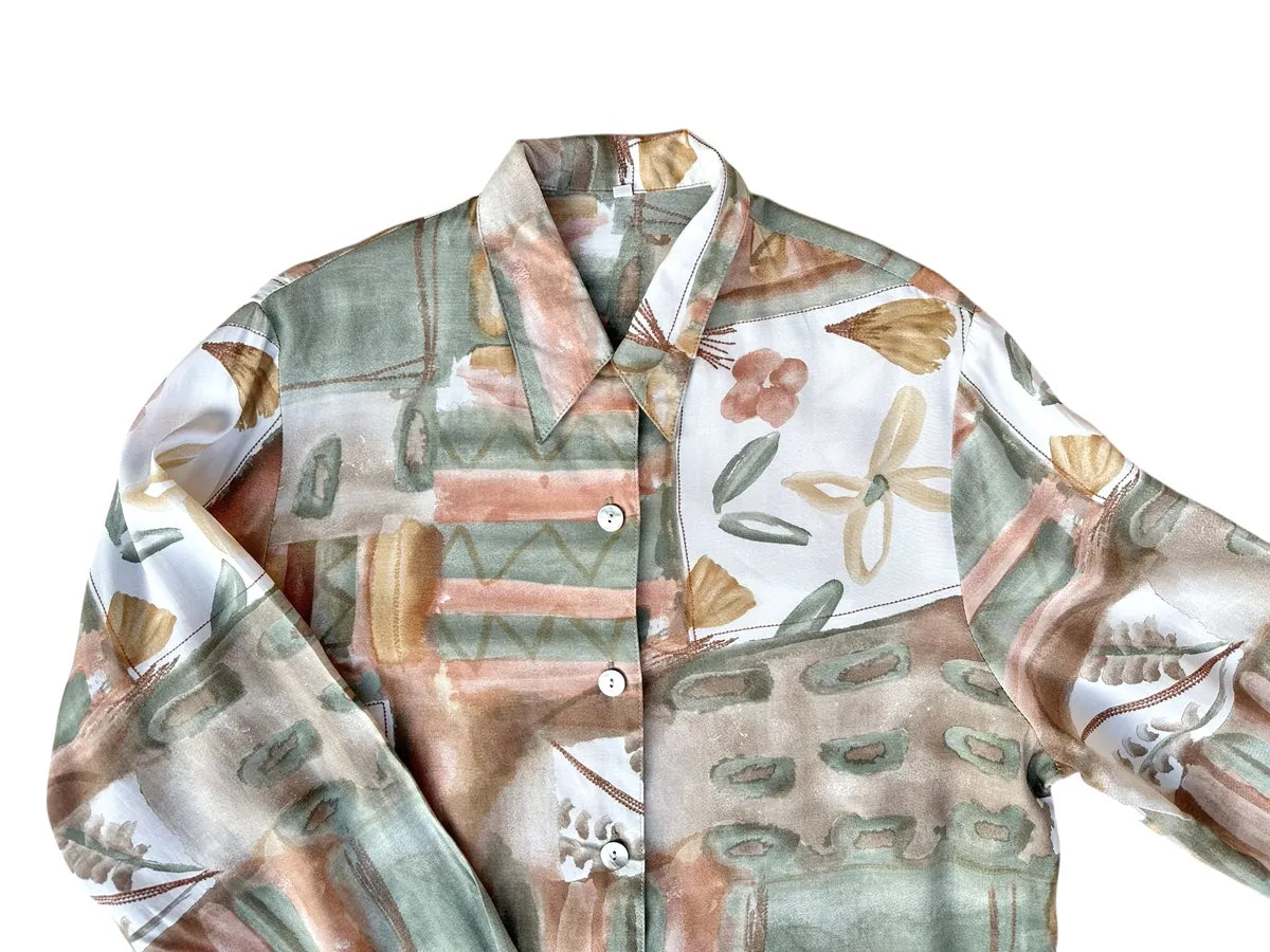 Camicia vintage da donna a fantasia acquerello