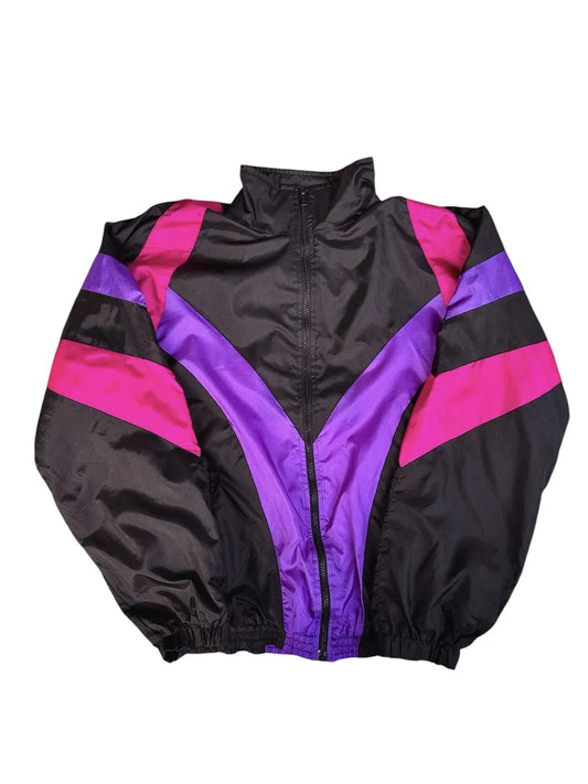 Giacca Tuta Vintage Guffini Anni '90 - Windbreaker Nero Viola e Rosa