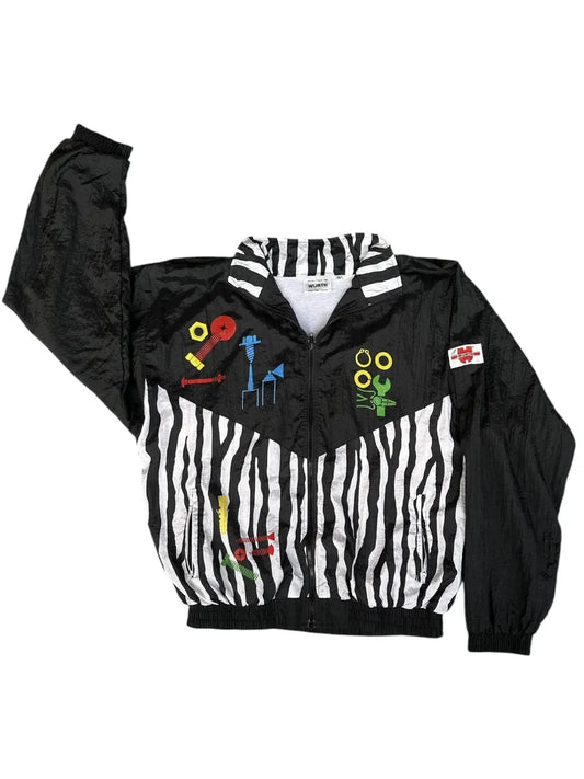 Wurth - giacchetto tuta vintage anni ’90 bianco/nero taglia L