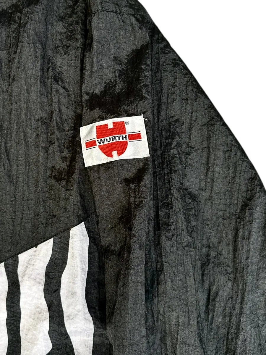 Wurth - giacchetto tuta vintage anni ’90 bianco/nero taglia L