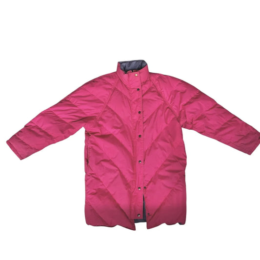 Piumino lungo vintage double-face in vera piuma