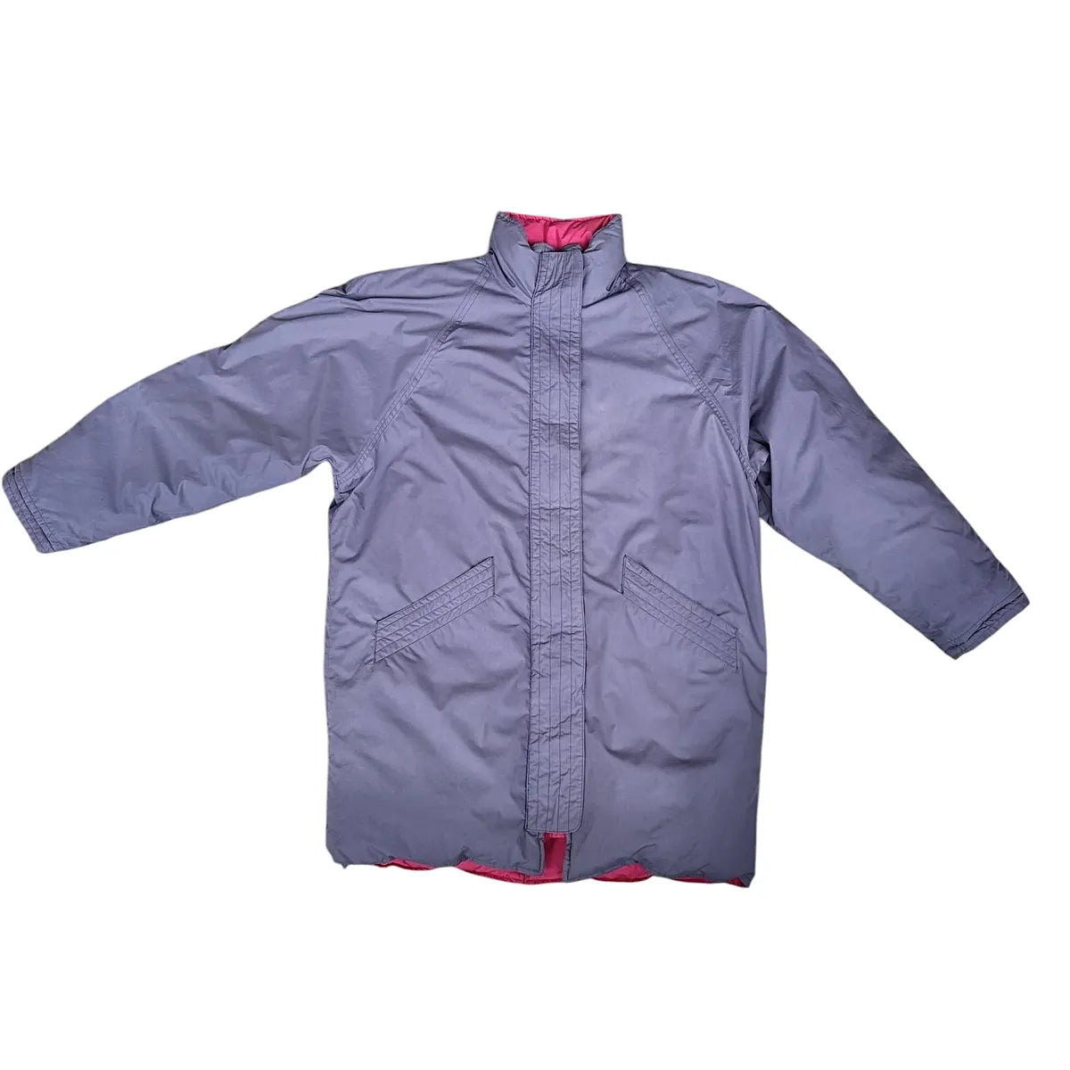 Piumino lungo vintage double-face in vera piuma