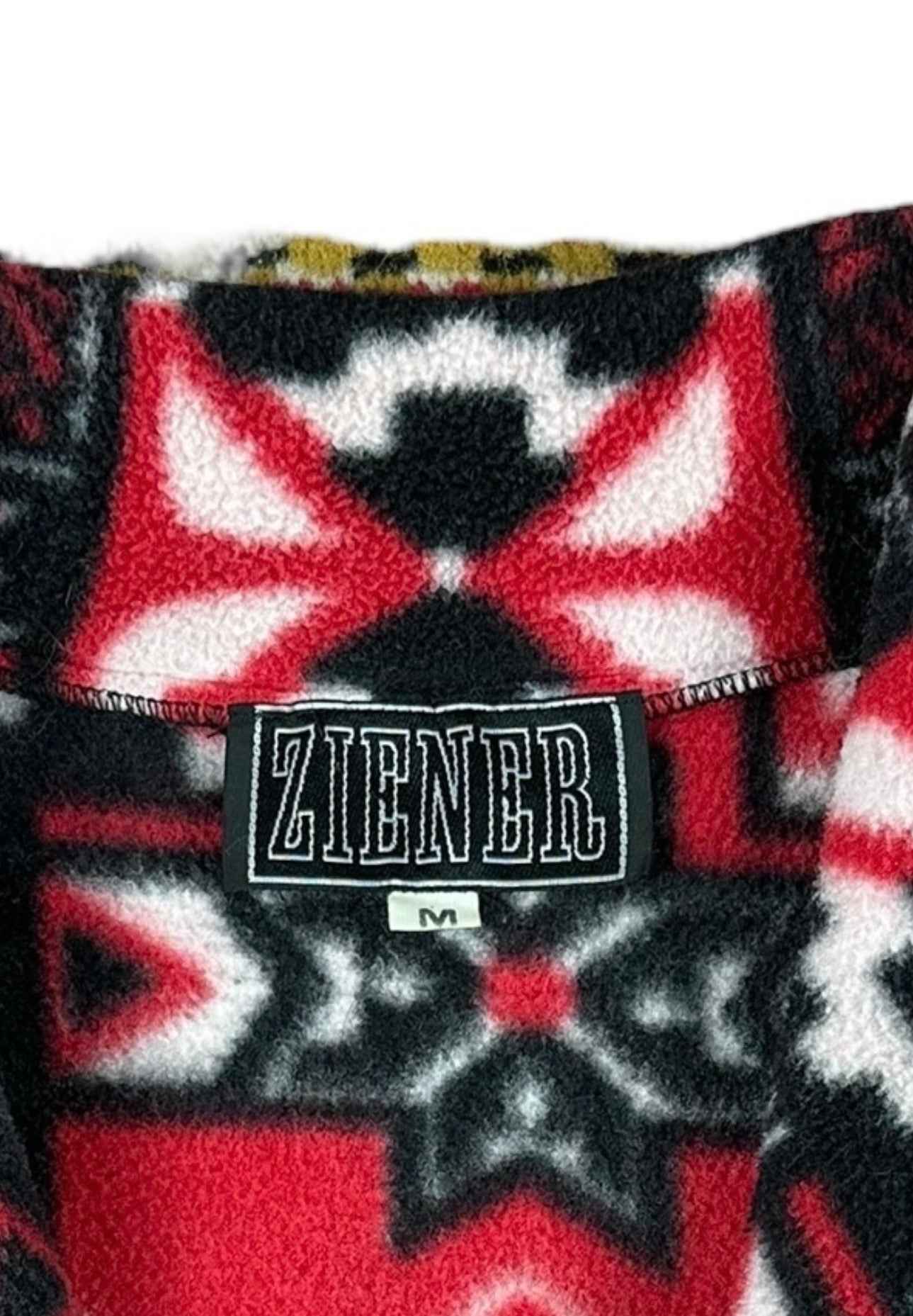 Pile vintage Ziener a fantasia con zip e collo alto