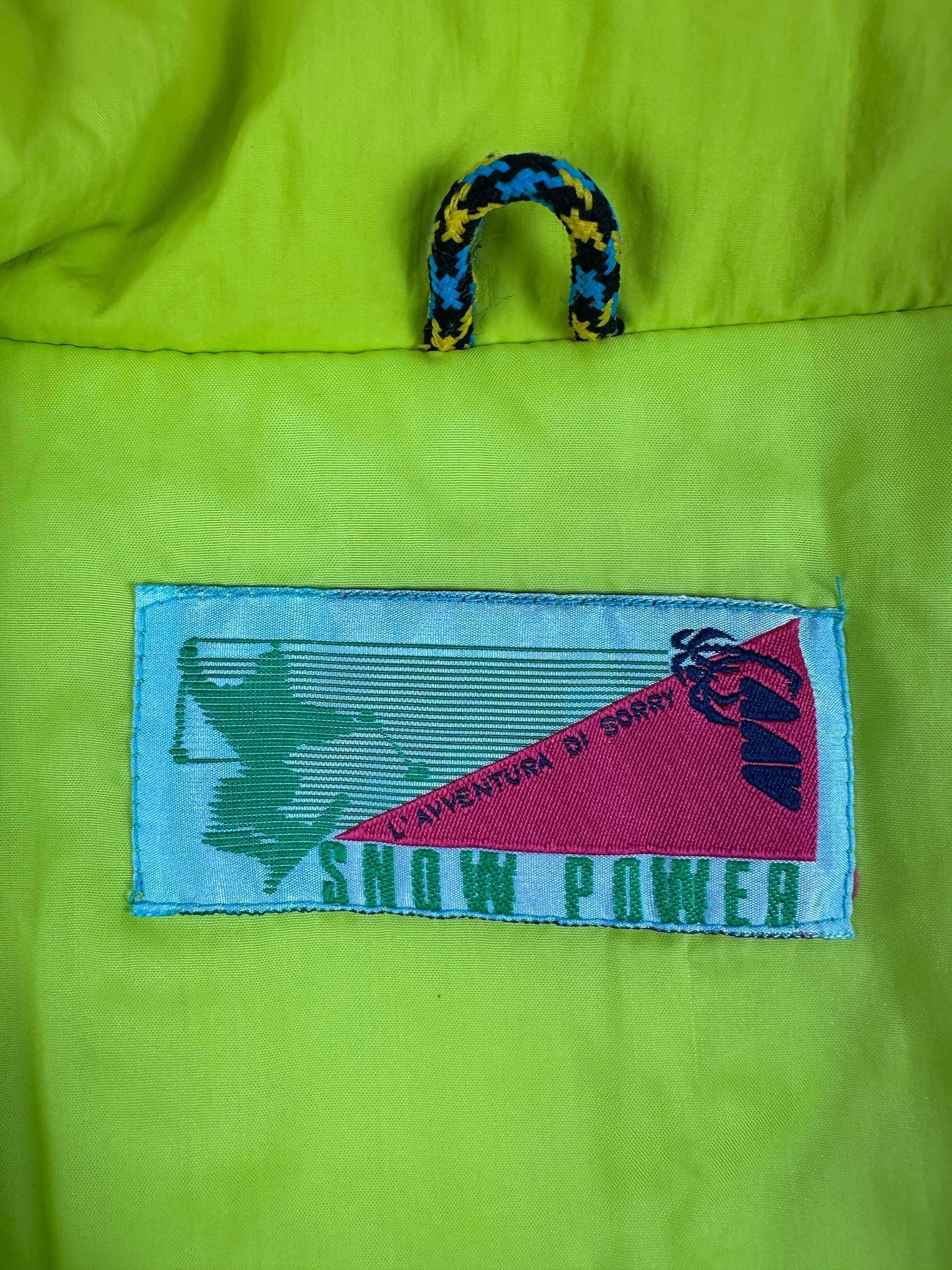 Giubbotto vintage anni ’90 fantasia giallo e blu Made in Italy