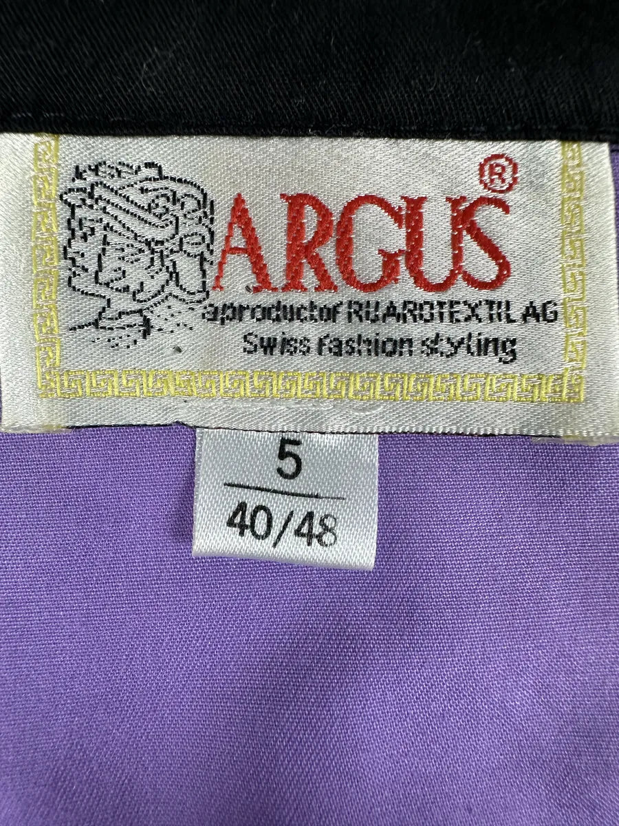 Giacchetto tuta vintage anni ’80 lilla con inserti verde acqua e neri