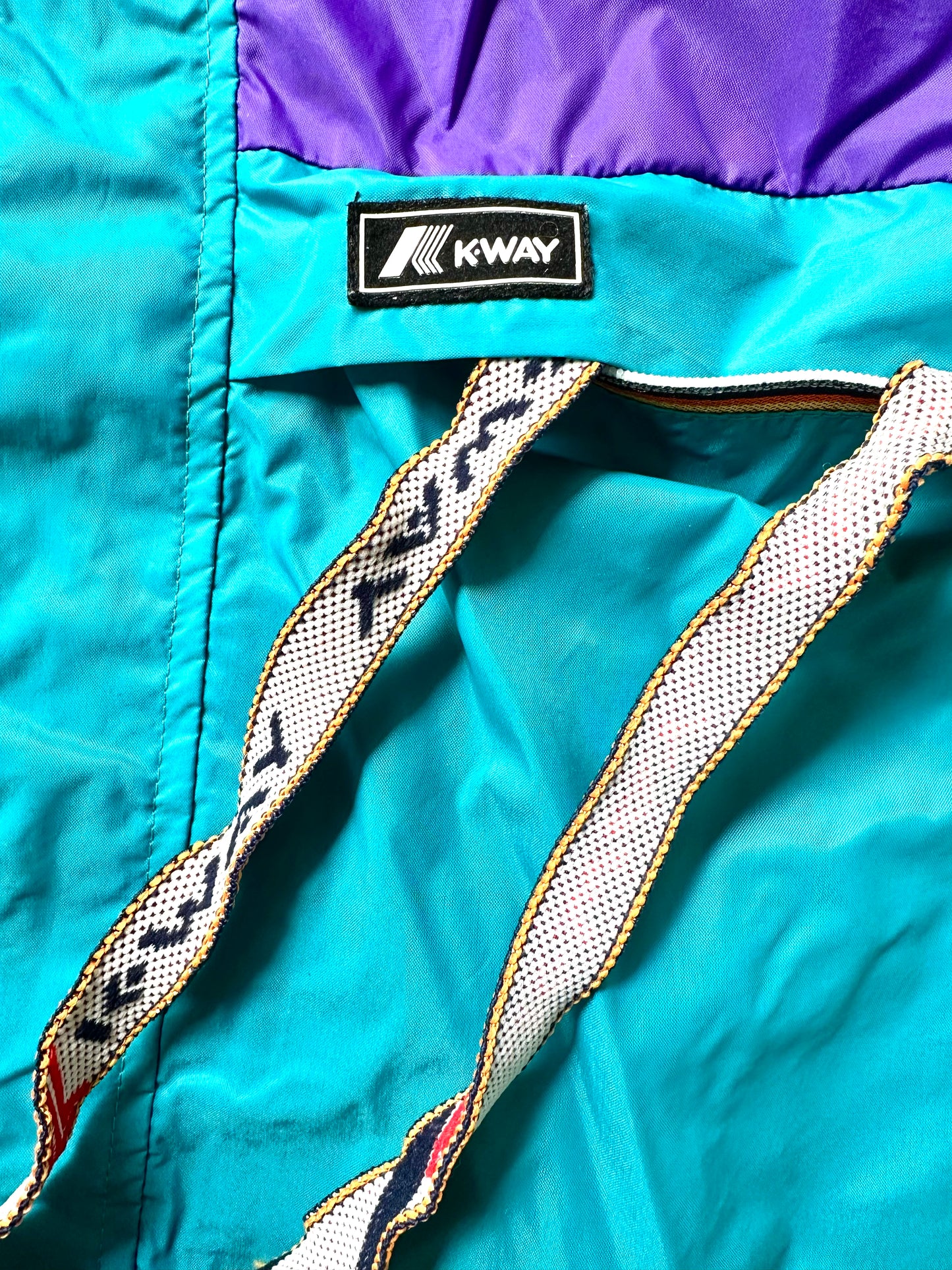 K-way firmato K-way vintage da uomo con cappuccio a scomparsa