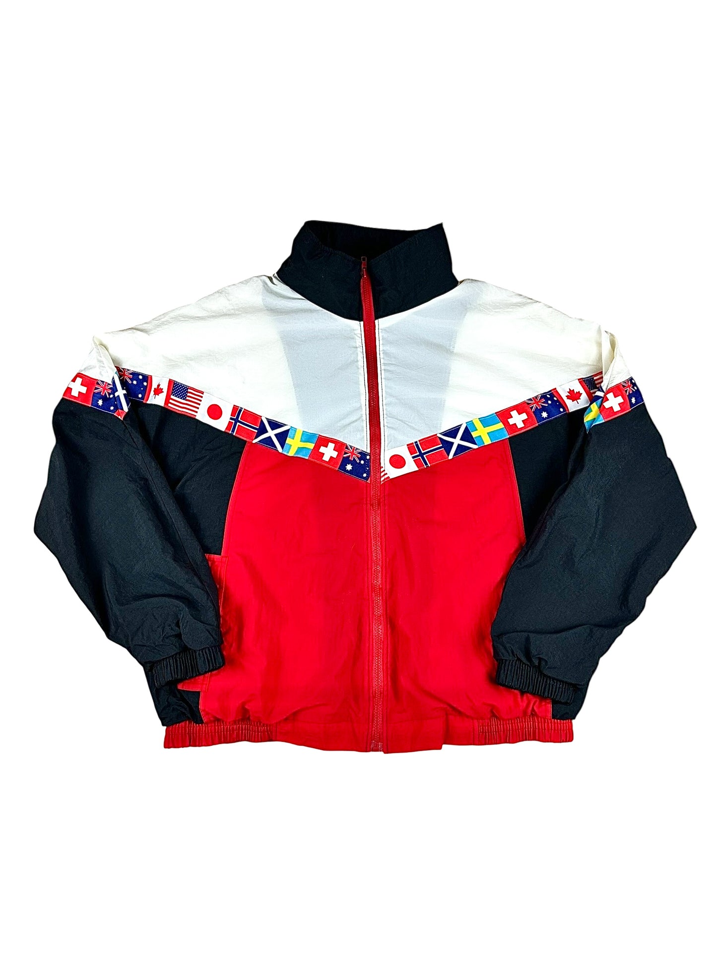 Giacca di tuta vintage Goldline con bandiere