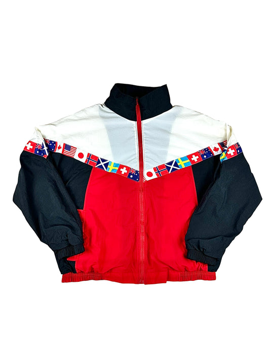 Giacca di tuta vintage Goldline con bandiere