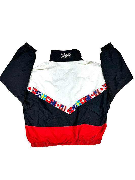 Giacca di tuta vintage Goldline con bandiere