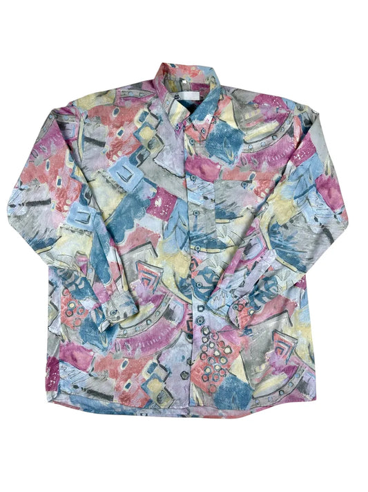Camicia vintage uomo astratta New Fast