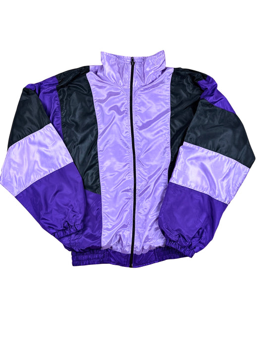 Giacca di tuta vintage color block viola