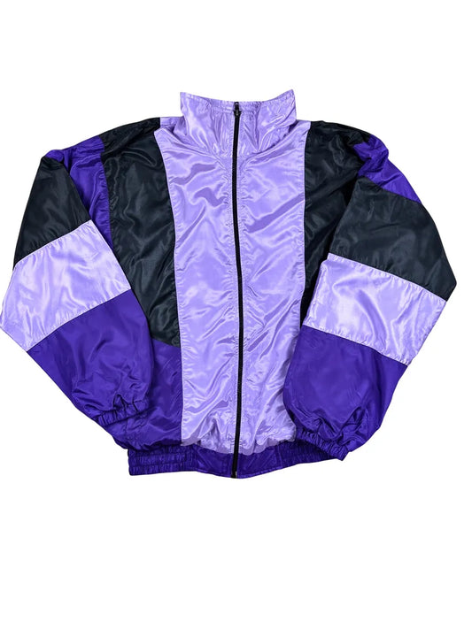 Giacca di tuta vintage color block viola
