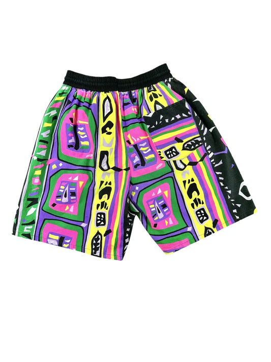 Costume uomo vintage anni '90 in cotone con grafica geometrica abstract
