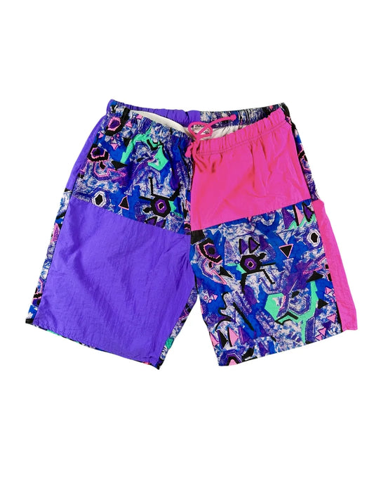 Costume uomo vintage anni '90 a fantasia geometrica neon