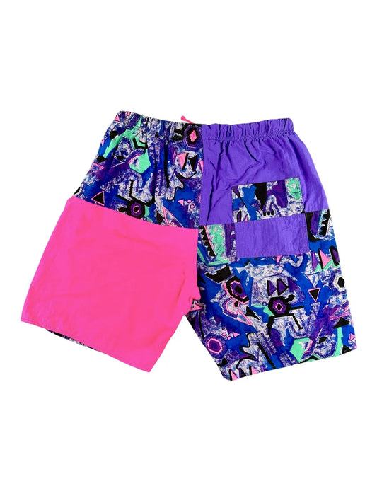 Costume uomo vintage anni '90 a fantasia geometrica neon